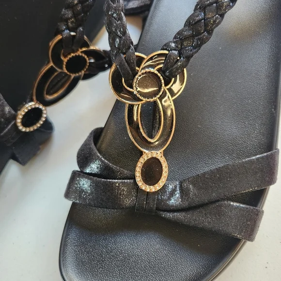 Alegria PG Lite Shoes ROZ Black ROZ-101 Size 39 9 Open Toe Wedge Sandals - Picture 2 of 10